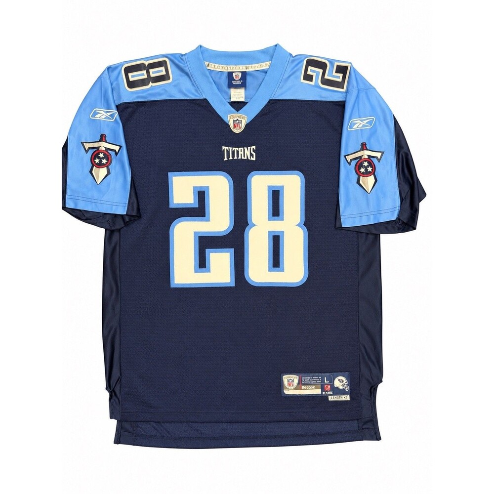 Y2K Vintage Reebok NFL Tennessee Titans Chris Johnson #28 Jersey Size Large Sewn